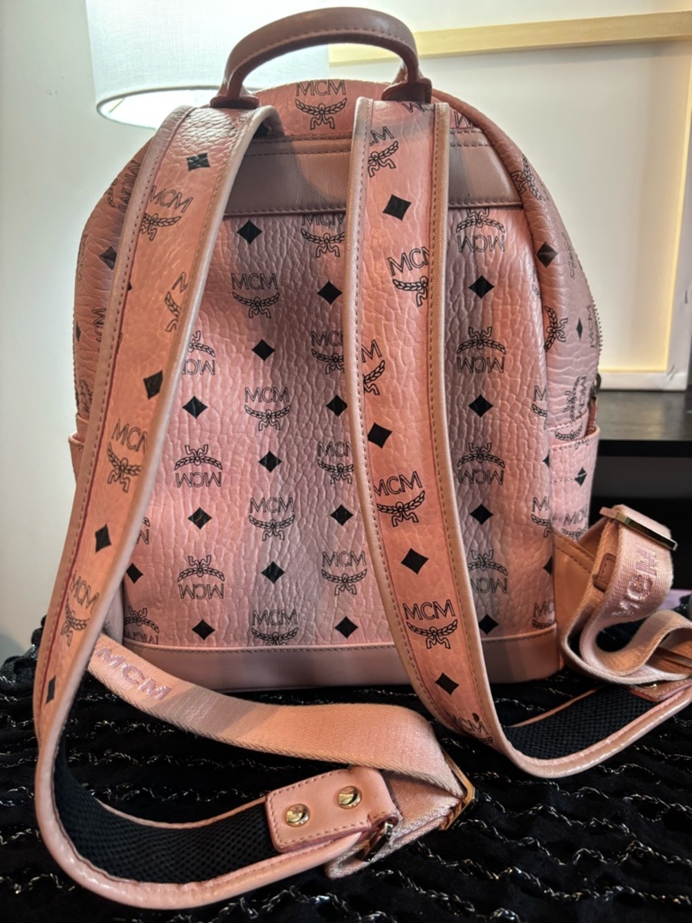 Authentic MCM Dual Stark Backpack in Soft Pink Visetos - Picture 3 of 15